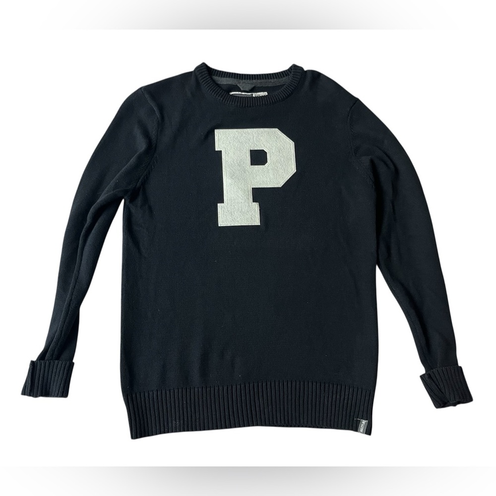 BRUZER P NAVY CREWNECK COTTON SWEATER MENS SMALL